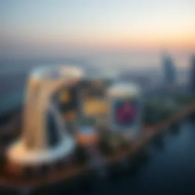 The Dubai Mall: A Shopping Paradise Aerial view of the Dubai Mall and its surroundings