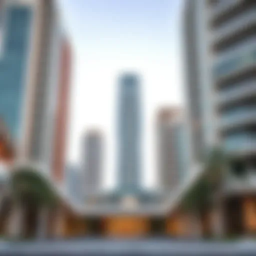 Exterior view of Nesto Ajman One Tower showcasing its modern architecture