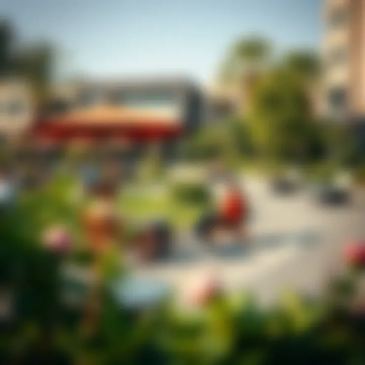 Relaxing lifestyle scene in Al Nahda with parks and cafes