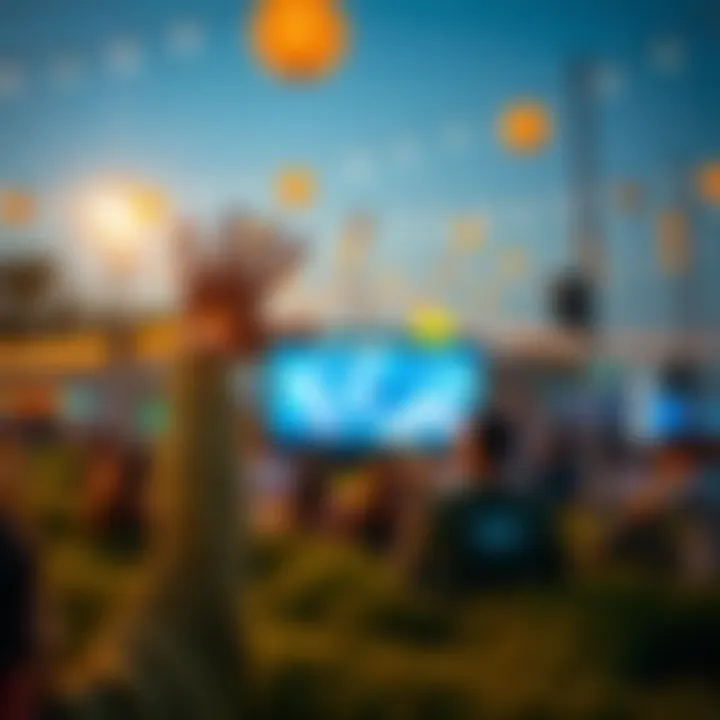 Cinematic scene showcasing the engaging community atmosphere