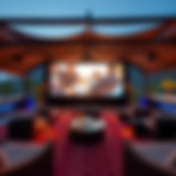 Luxurious outdoor cinema venue with exquisite decor