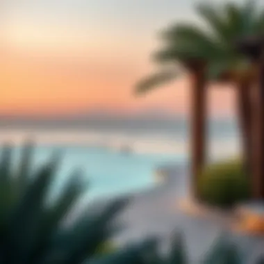 Private beach access from a villa overlooking the Arabian Gulf
