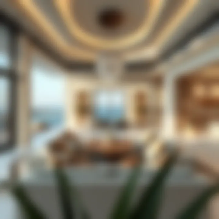 Luxurious interior design of a beach villa in Dubai