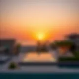Stunning sunset view from a private beach villa in Dubai