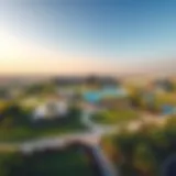Aerial view of Wasl Green Park showcasing its lush greenery and recreational spaces