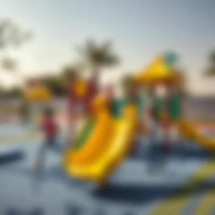 Children playing in the vibrant playground area of Wasl Green Park
