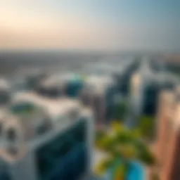 Aerial view of Al Shawamekh showcasing rental buildings