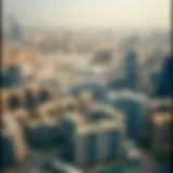 Aerial view of Dubai skyline showcasing residential and commercial buildings