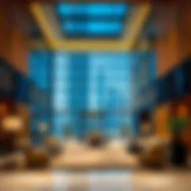 Luxurious lobby interior of The Address Downtown Dubai