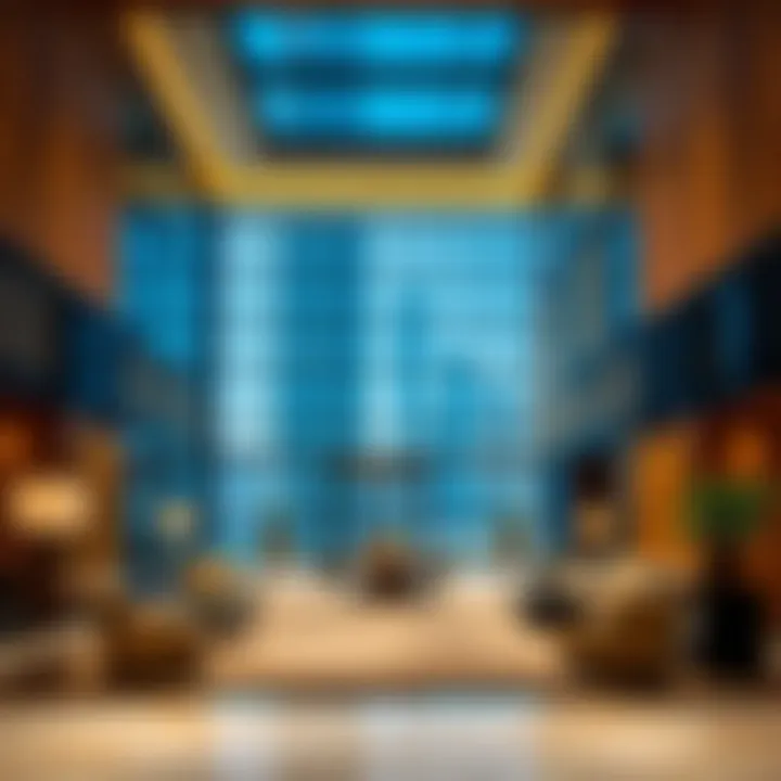 Luxurious lobby interior of The Address Downtown Dubai