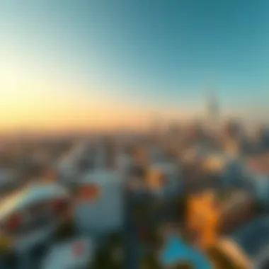 An aerial view of the vibrant skyline illustrating the architectural diversity of Dubai