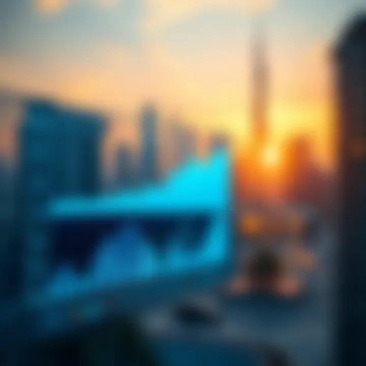 A digital graph showcasing market trends in Dubai's real estate