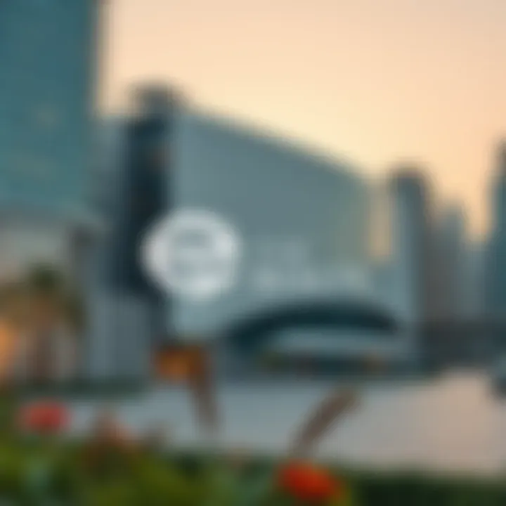 eXp Realty logo integrated with Dubai's architectural elements