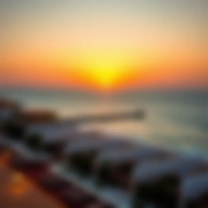 Beautiful sunset view over the beach
