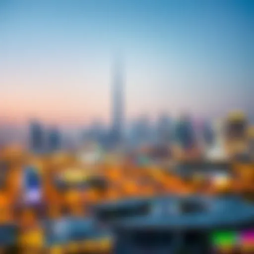 A panoramic view of Dubai's skyline during an expo event