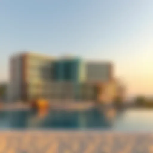 Stunning beachfront view of a luxury hotel in Ras Al Khaimah