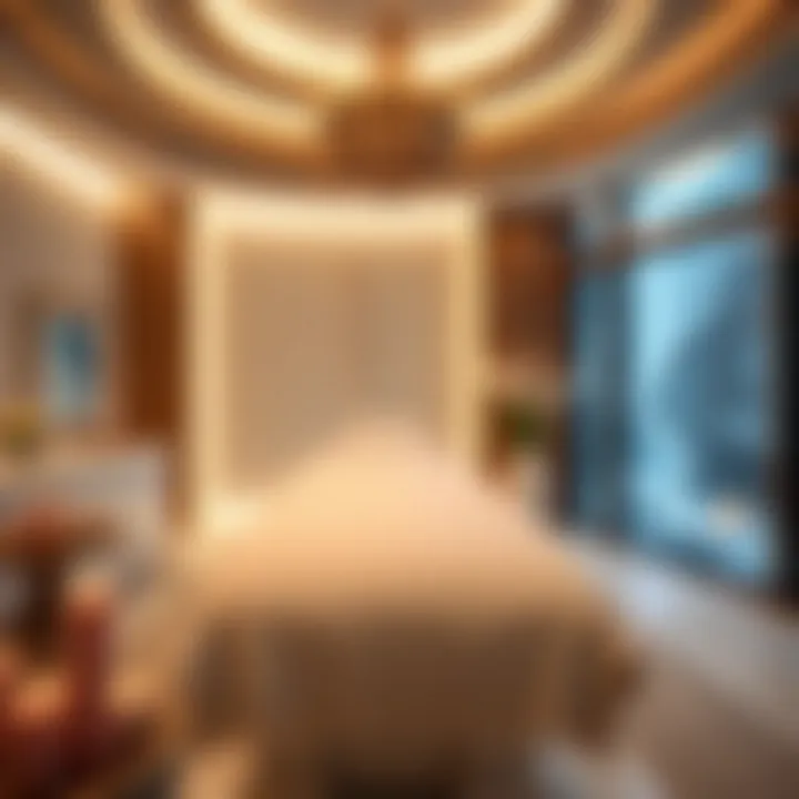 Luxurious spa treatment area featuring relaxing ambiance