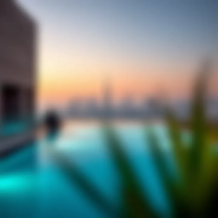 Stunning rooftop pool with panoramic city views
