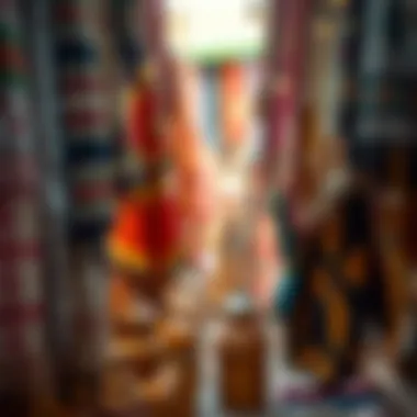 The vibrant stalls of Dubai's Old Souk, showcasing traditional textiles.