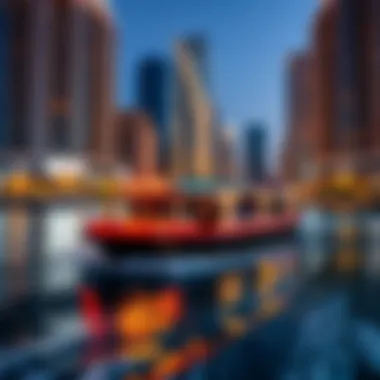 RTA Boat Navigating Dubai's Waterways RTA boat navigating through Dubai's waterways