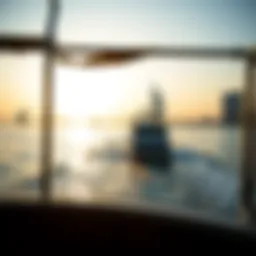 Scenic view of the RTA boat on Dubai waters