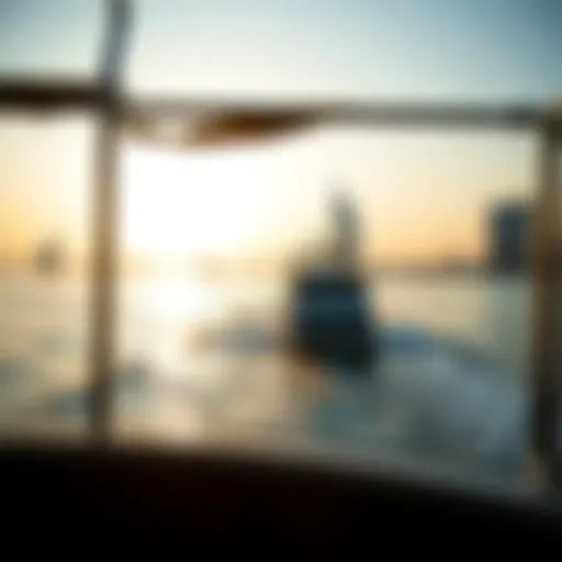 Scenic view of the RTA boat on Dubai waters
