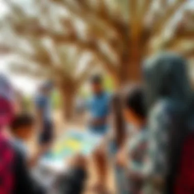 Engaging Educational Experience at Sharjah Desert Park Visitors engaging in educational activities at Sharjah Desert Park