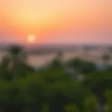 Stunning sunset over the Sharjah Desert Park showcasing its vast landscape