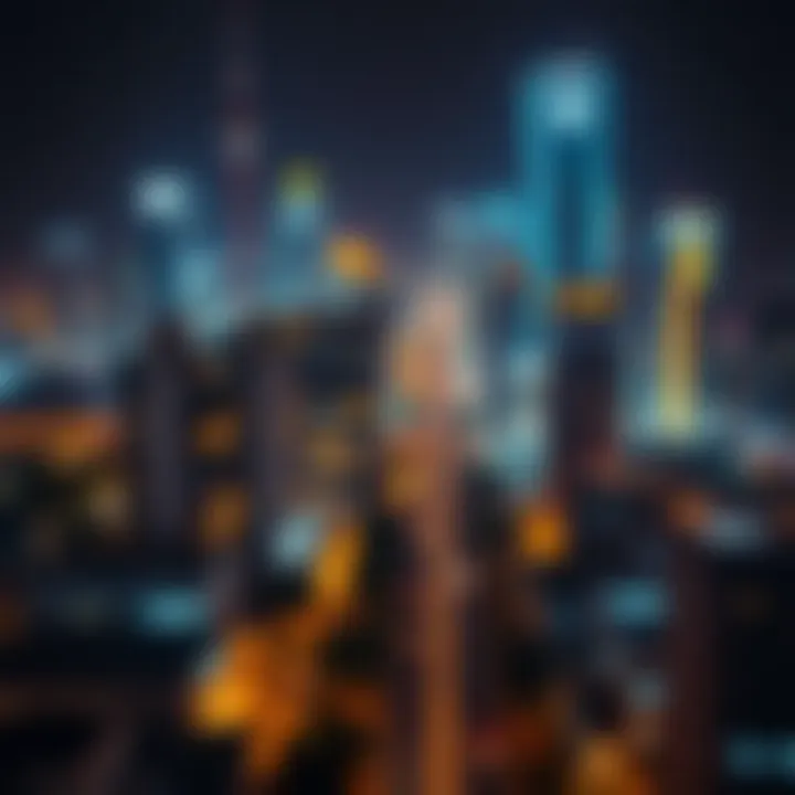Nighttime cityscape highlighting advanced lighting technology and infrastructure