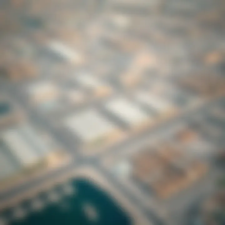 Aerial view of Al Qusais highlighting strategic logistics location