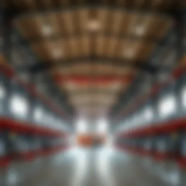Interior layout of a warehouse demonstrating efficient space utilization
