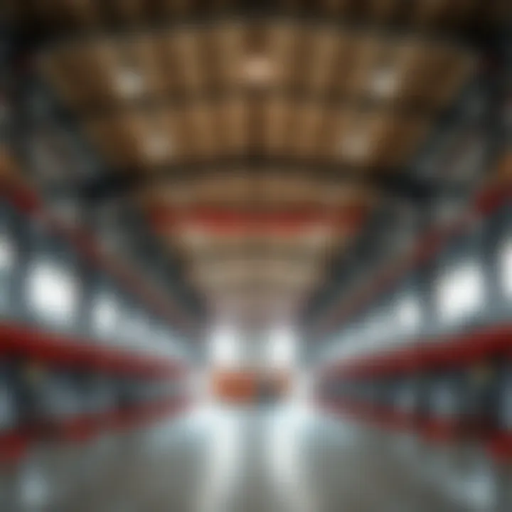 Interior layout of a warehouse demonstrating efficient space utilization
