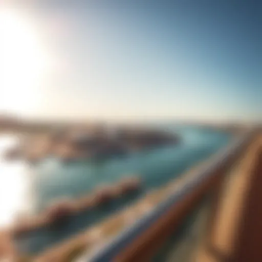 A stunning view of the Yas Island waterfront showcasing luxurious properties and vibrant landscapes.