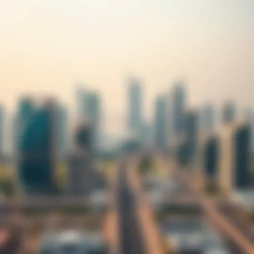 A panoramic view of Abu Dhabi skyline showcasing modern architecture