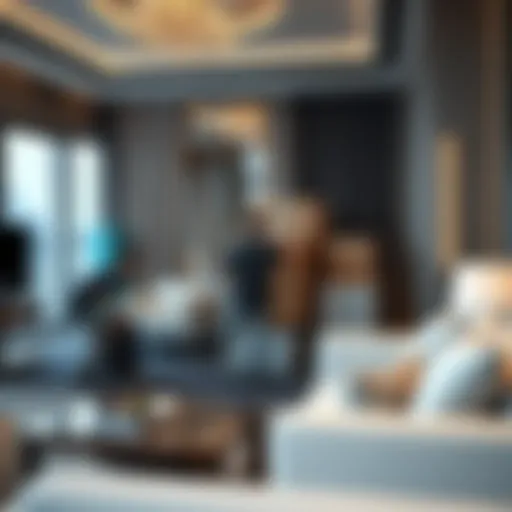 A well-organized furniture moving team at work in a luxurious Dubai apartment