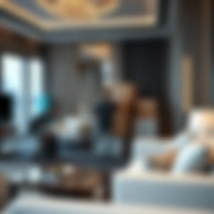 A well-organized furniture moving team at work in a luxurious Dubai apartment