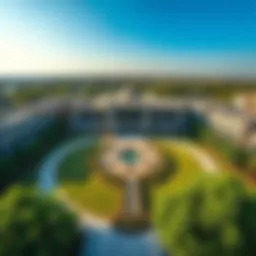 Aerial view of Ghala Garden showcasing its lush greenery and modern architecture