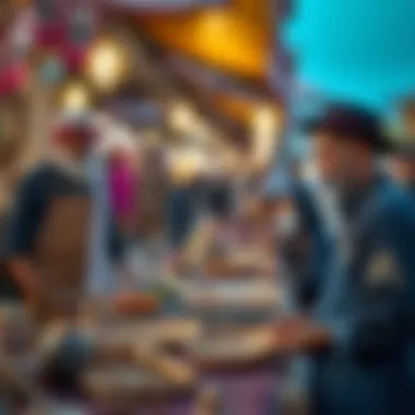 Local artisans displaying unique crafts at Global Village