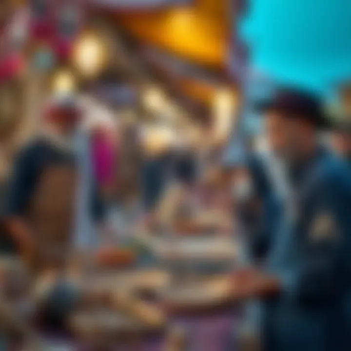 Local artisans displaying unique crafts at Global Village