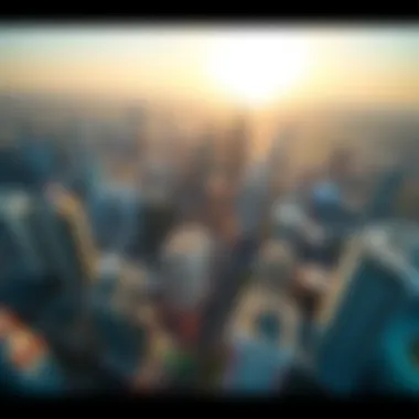 Aerial Perspective of Dubai's Real Estate Scene Aerial view of Dubai's bustling real estate market