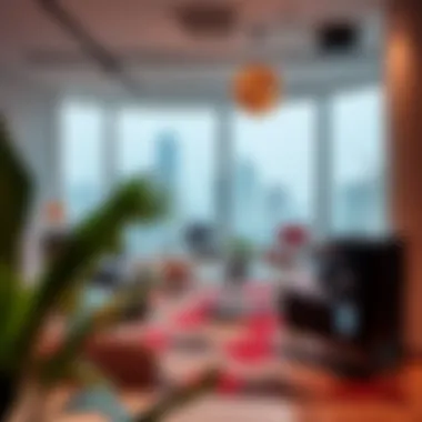 Innovative workspace design with creative elements