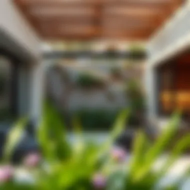 Trendy outdoor space design blending nature and modernity