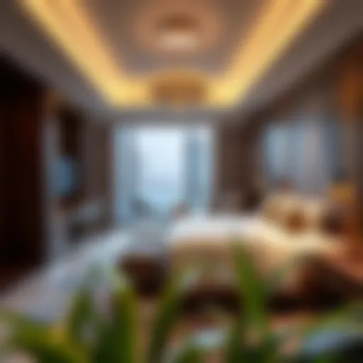 Luxurious hotel room in Dubai showcasing contemporary design