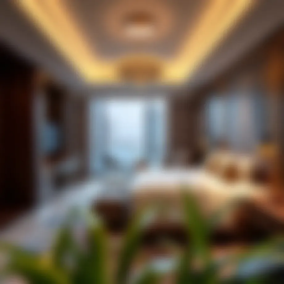 Luxurious hotel room in Dubai showcasing contemporary design