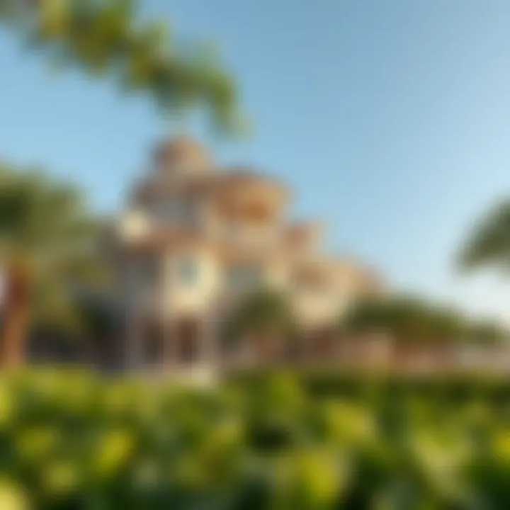 Architectural masterpiece on Jumeirah Bay Island surrounded by greenery