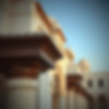 Traditional Architectural Elements of Madinat Al Riyadh Detailed close-up of traditional Saudi architecture in the region