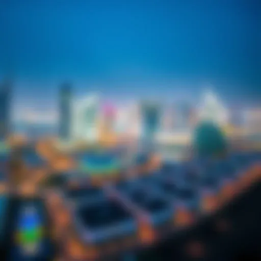 Panoramic view of Meydan skyline