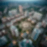 Aerial view showcasing the Midtown by Deyaar complex