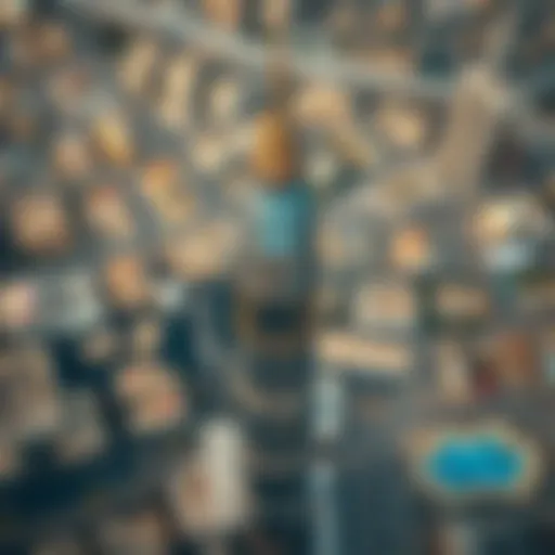 Aerial view of Millennium Tower highlighting its unique architectural design