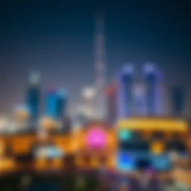 Iconic Skyline: Downtown Hotels Shaping Dubai's Identity Skyline view featuring iconic downtown hotels in Dubai